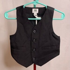 Janie and Jack special occasion black vest size 6-12 months classic wool NWT